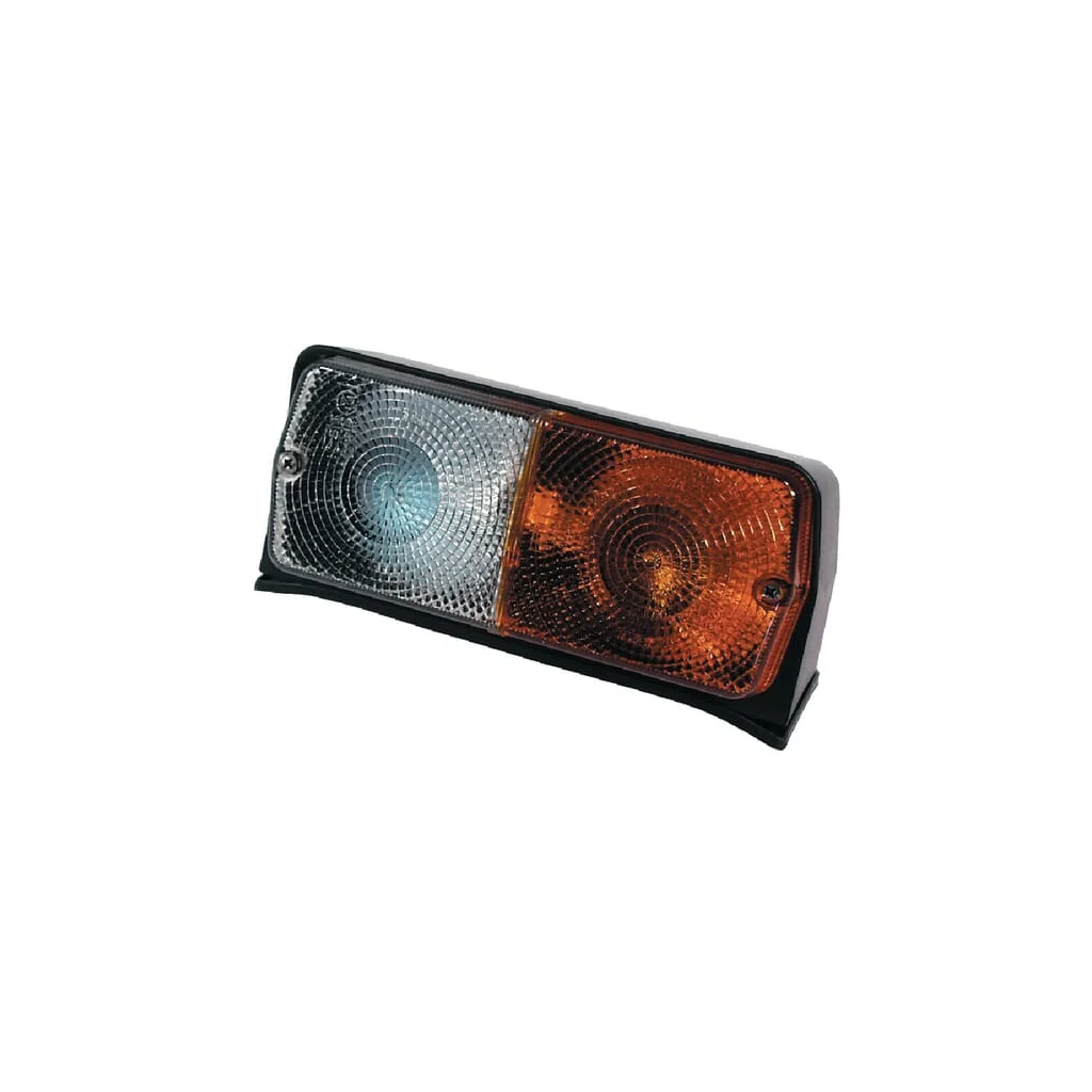Lumină de direcție și poziție LH Halogen, față, rectangulară, 12V, chihlimbar/transparent, fixare cu șuruburi, 196x74x74mm, Cobo