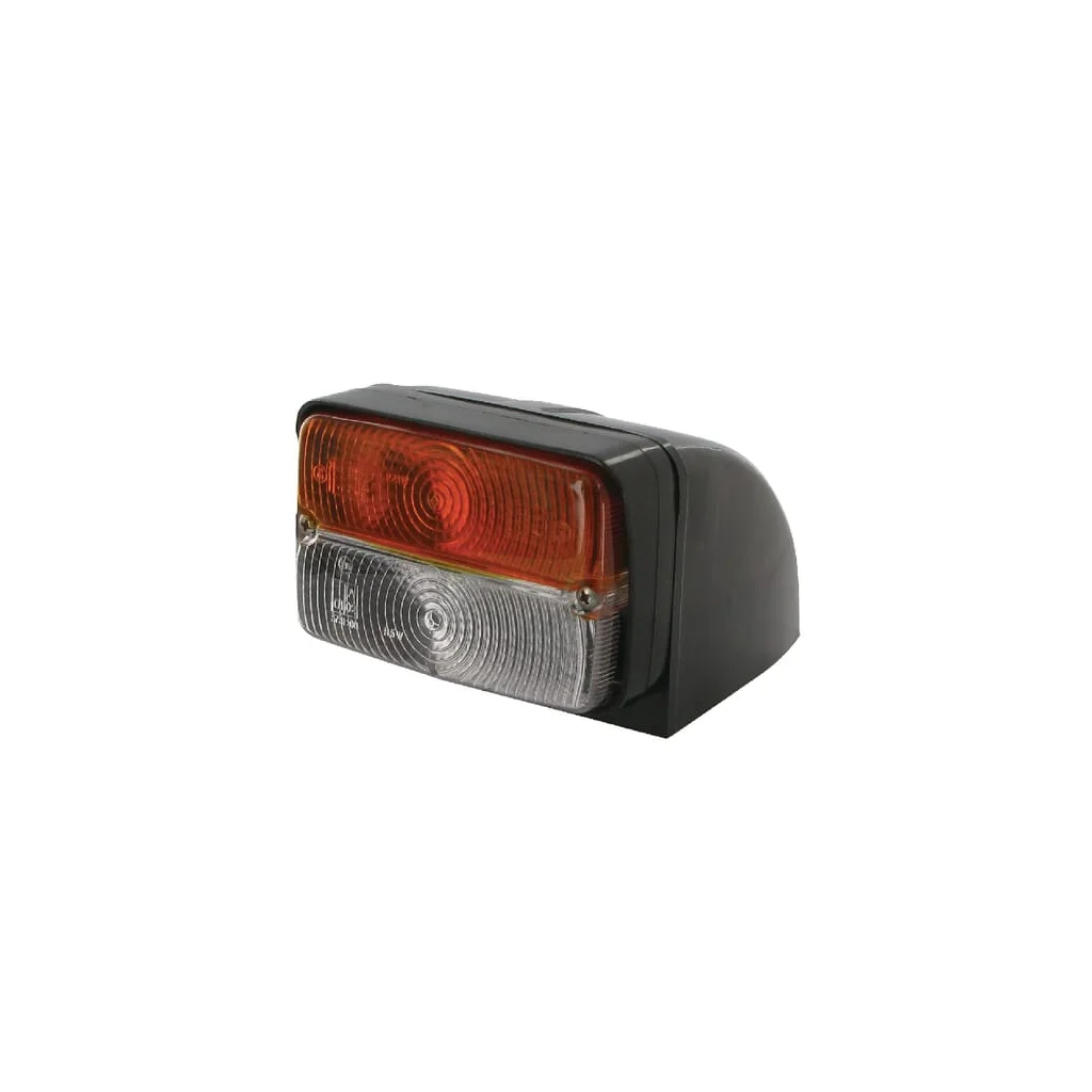 Lumină de direcție și poziție Halogen, față, rectangulară, 12V, chihlimbar/transparent, prindere cu șurub, 120x154mm, Cobo 03106